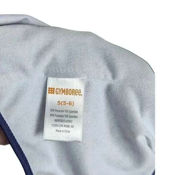 New Gymboree Girls One Piece Navy Blue Rainbow Heart Halter Swimsuit Size S 5-6 - Picture 5 of 7